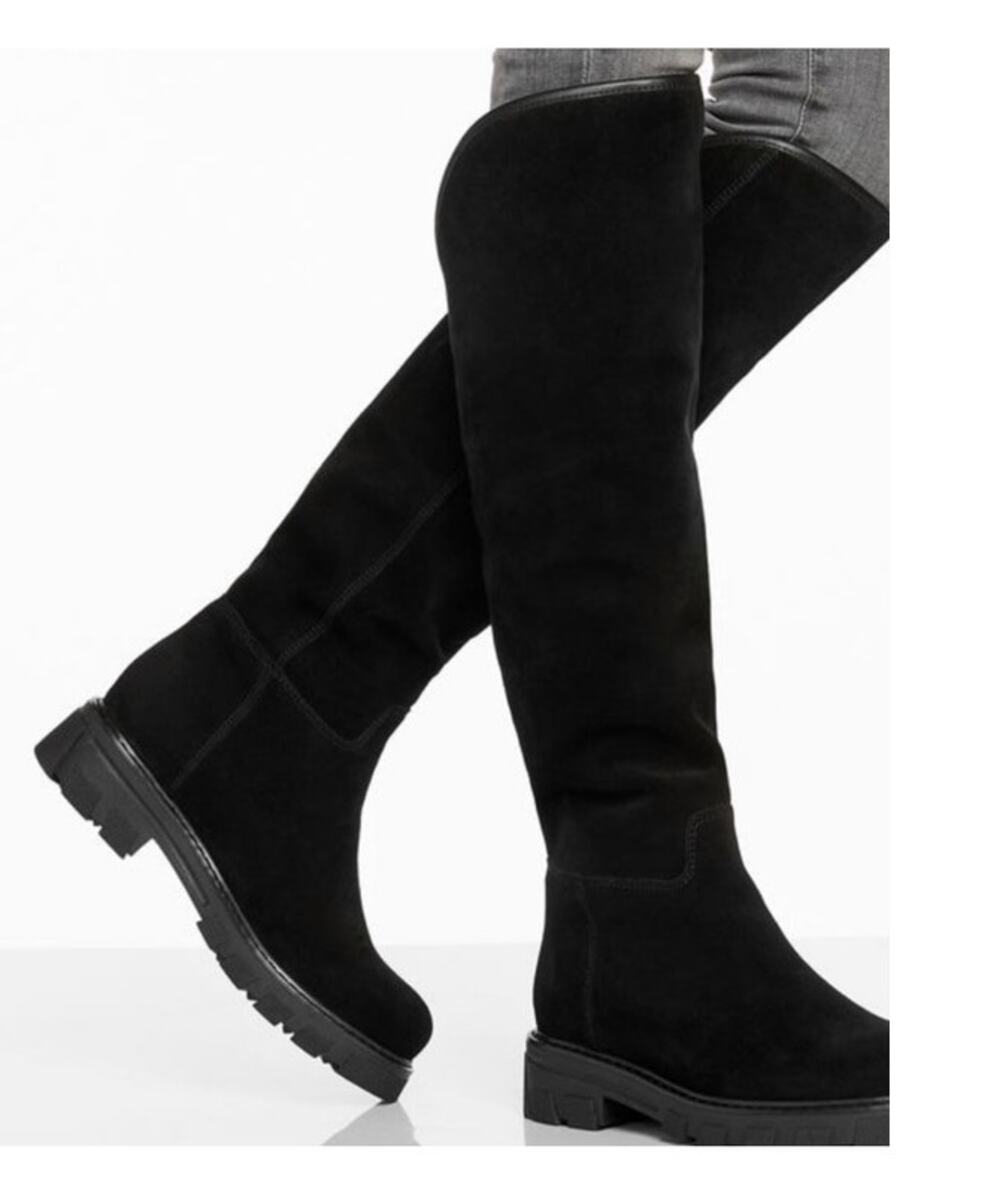 La Canadienne Waterproof Black Suede Knee-high Boots - Women's US Size 8.5